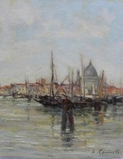 Ernesto COMINETTI (Torino 1900-1990) VENEZIA OLIO 30x24 anno 1981