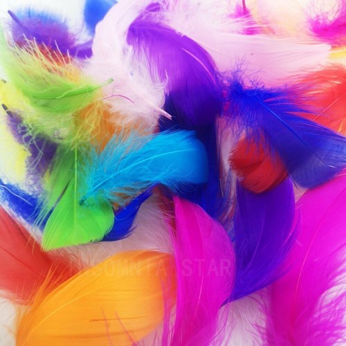 50pcs white fluffy swan - white,