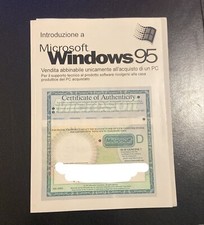 LICENZA MICROSOFT WINDOWS 95 CON CD - 1 FLOPPY DISK usata