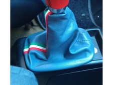 Fiat Panda 141 cuffia cambio in vera pelle blu con tricolore compatibile