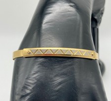 BRACCIALE UOMO ORO GIALLO 18KT 750 USATO RICCIOLO D'ORO MAGLIA RIGIDA 2COLORI C