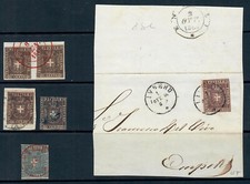 1860 G.P.  TOSCANA LOTTO DI FRANCOBOLLI NOTATO ANNULLO S. SOFIA 8/1/60 ROSSO 11