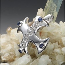 CROCE GIUBILEO 2000 CON  DIAMANTI  IN ORO BIANCO  750/1000, 18KT.