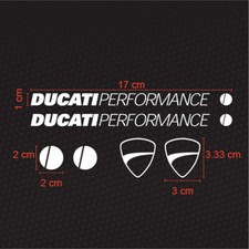 Adesivi Compatibili Ducati - in Stile Performance, Vari Modelli Prespaziati 6 pz