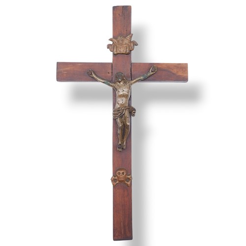 Antico crocifisso legno con - antico, in