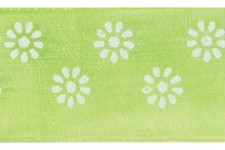 Nastro in organza Flower VERDE con fiori 20 mm x 25 metri 021J