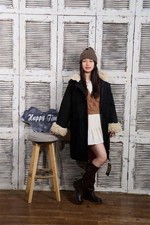 Parka Cappotto Nero Interno In