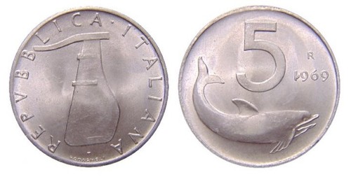 Lire 1969 delfino e - 5,