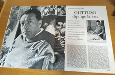 RENATO GUTTUSO ANNO 1960 ARTICOLO CLIPPING DIPINGE LA VITA RAFFAELE CARRIERI