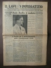 Giornali Episodi Storici Morte Italo Balbo Aviazione Aereonautica 1940