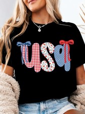 USA Coquette Bow Graphic Tee -