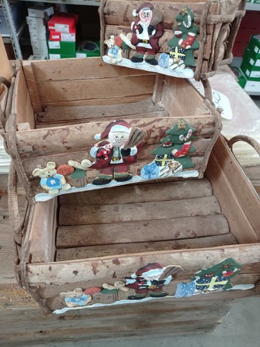 Set cestini natalizi legno - cestini,