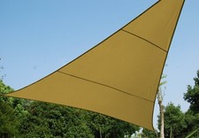 Vela Telo Ombreggiante Triangolare 5x5x5 mt Beige Tenda Parasole da Giardino