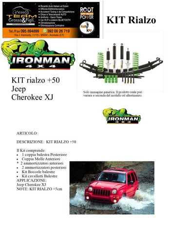Kit rialzo off road for - , jeep
