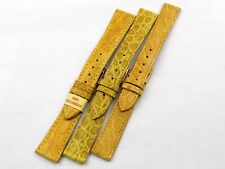 Cinturini Vera Pelle Cocco Giallo Alta Qualità Made Italy Varie Misure Unisex