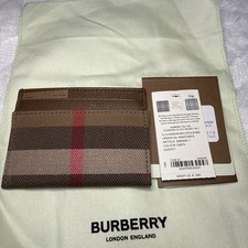 Burberry Sandon Vintage Check Earth custodia in pelle nuova con etichetta $ 260 con sacchetto antipolvere