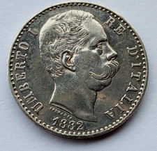 2 Lire argento Regno d'Italia 1882 Umberto I - Eccezionale