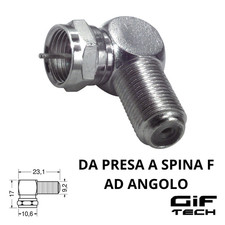 CONNETTORE F TYPE ANGOLO PRESA SPINA COASSIALE ANTENNA PARABOLA SAT DECODER TV
