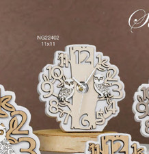 BOMBONIERA OROLOGIO GUFO LEGNO