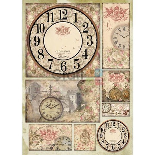 Carta decoupage orologio con - decoupage,