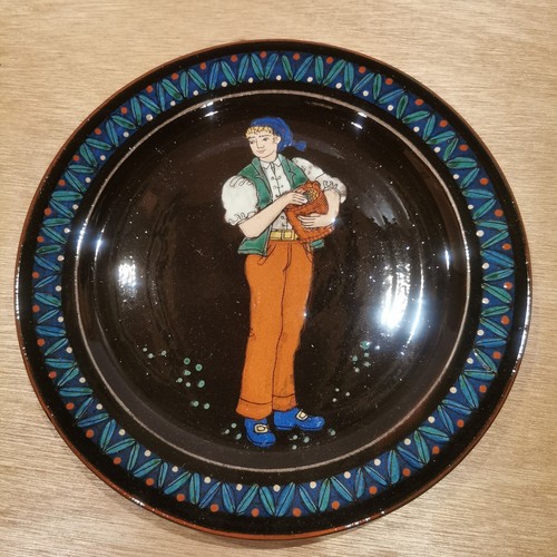 Thun black plate hand - plate, painted