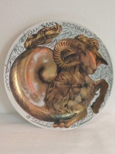 ? Piero Fornasetti-Piatto in porcellana Serie Zodiaco "Capricorno" datato 1964