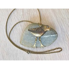 Collana lunga con uccellino di