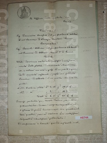 H8744 documento antico 1866 - documento,
