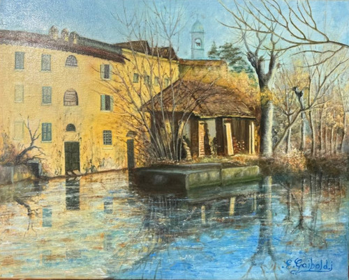 Dipinto olio tela di - su,