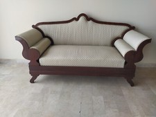 Antico Divano in legno a Barca  epoca Carlo x  1850 Restaurato