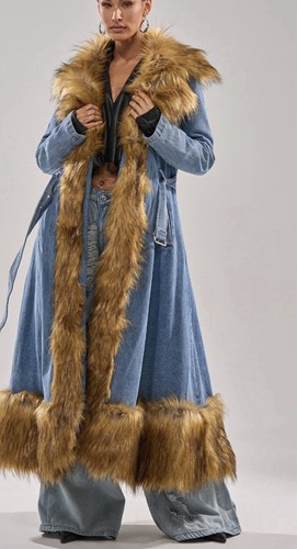 Maxi cappotto denim pesante