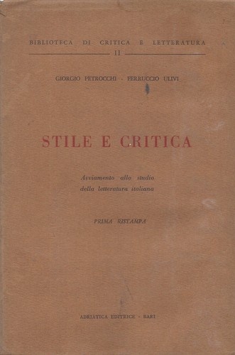 Stile critica petrocchi - critica,