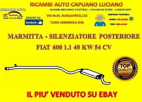 Marmitta fiat 600 - marmitta, seicento