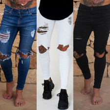 Pantaloni biker uomo slim