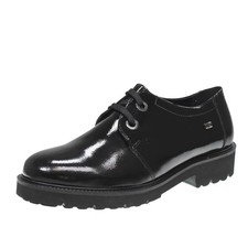 Valleverde Stringate In Pelle Vernice Nero - Donna Scarpe Stringate Basse