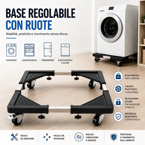 Base supporto frigo carrello - base,