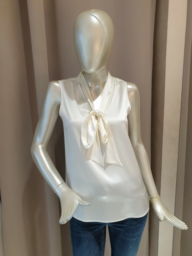 Top raso seta rosso o - top,