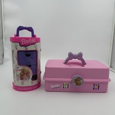 Lotto di 2 custodie cilindro Mattel vintage Barbie-1994, custodia caboodle 2805