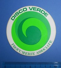 ADESIVO STICKER VINTAGE AUTOCOLLANT AUFKLEBER DISCO VERDE ANNI '80