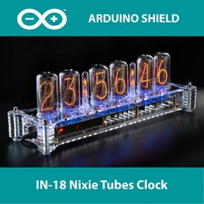 IN-18 Arduino Shield Nixie Tubes Orologio in Cassa Acrilica [TUBI OPZIONALI]
