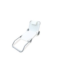 LETTINO PRENDISOLE PIEGHEVOLE E CON RUOTE ESSENZA "MINORCA" IN ACCIAIO E TEXT...