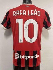 MAGLIA HOME SERIE A "RAFA LEAO 10" AUTOGRAFATA FIRMA SINGOLA AC MILAN 2024/2025