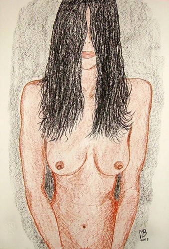Disegno carboncino nudo - a,