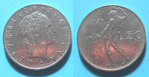 Lire 1954 vulcano - s),