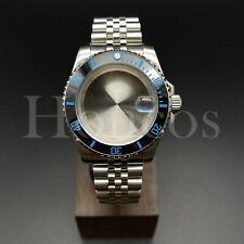 Orologio MODS personalizzato bracciale argento data adatto per movimento NH34/35 nero/blu