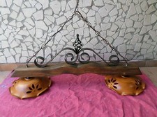 LAMPADARIO BILANCIERE RUSTICO IN FERRO BATTUTO LEGNO TERRACOTTA CUCINA RUSTICI