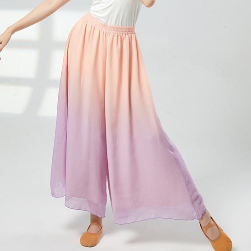 Donna chiffon pantaloni gamba - chiffon,