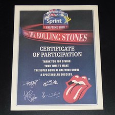 THE ROLLING STONES SUPER BOWL XL HALFTIME SHOW CERTIFICATO DI PARTECIPAZIONE