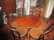 6 sedie thonet inizio anni 900 con tavolo tondo 80X80