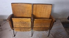 Pair 1950s Wooden Cinema